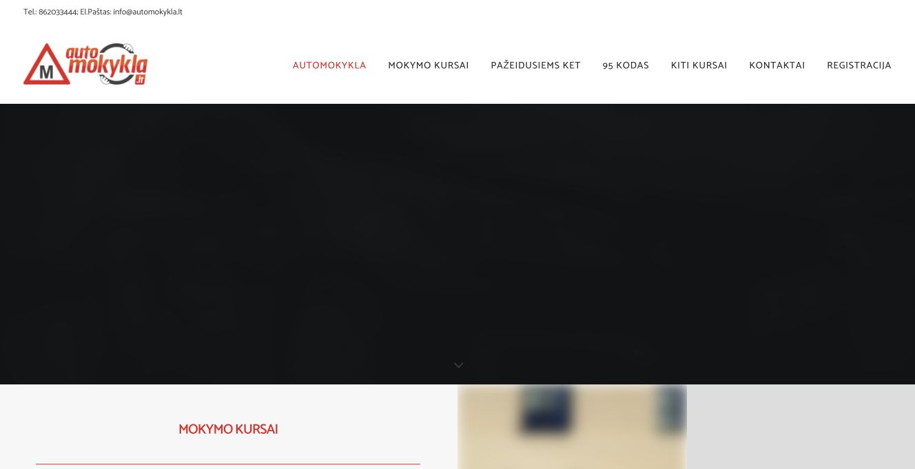 Kauno Naujamiesčio darbo rinkos mokymo centras · Website screenshot
