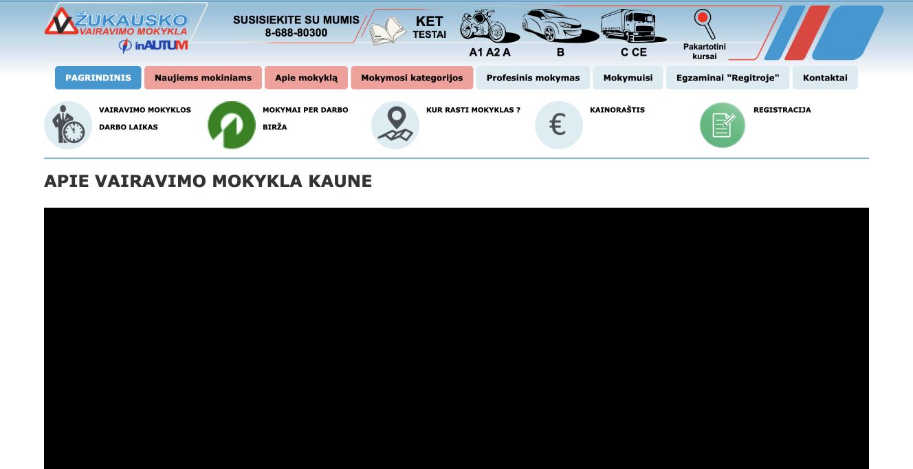 V. Žukausko įmonė · Website screenshot