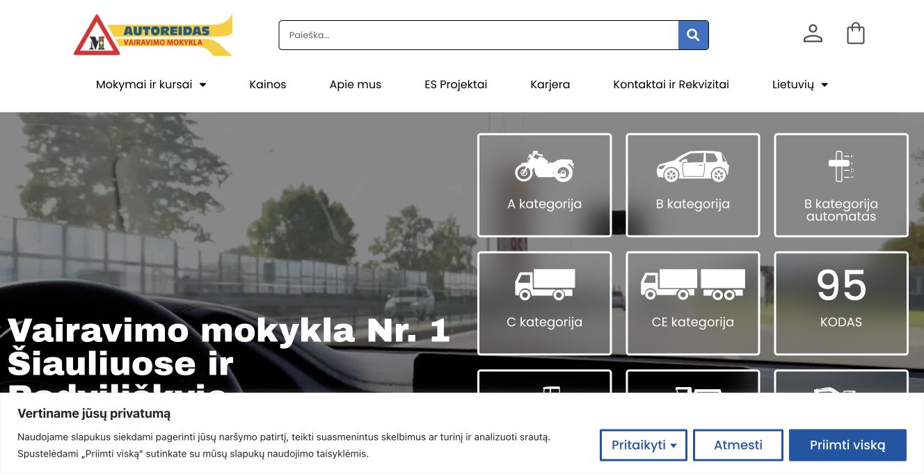 AUTOREIDAS · Website screenshot