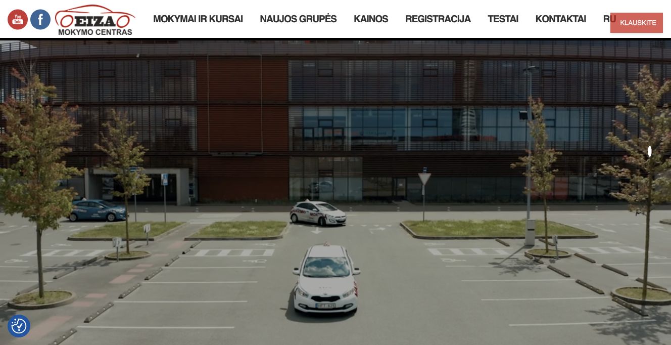 Eizos mokymo centras · Website screenshot