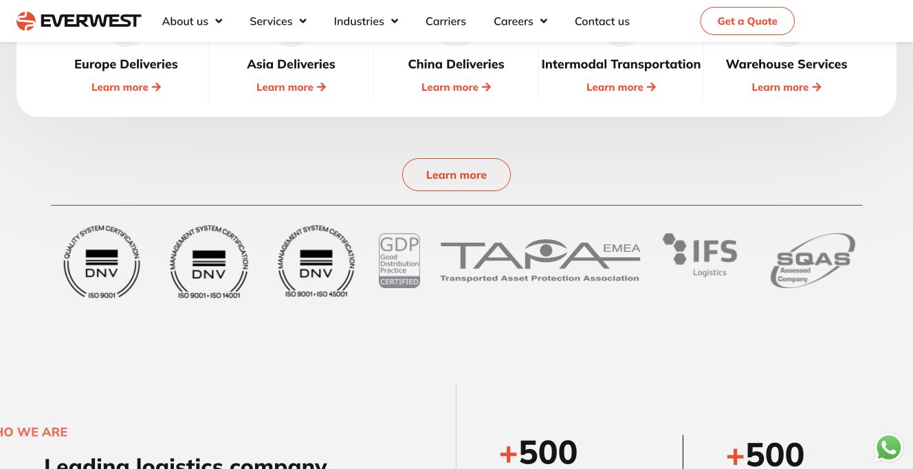 EW Drivers Academy · Website screenshot